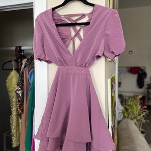 ALTAR'D STATE Lavender Cleo Lace Up Romper